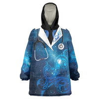New Zealand Nurses RN Personalised Wearable Blanket Hoodie Galaxy Stethoscope Maori Motif LT9 One Size Galaxy - Polynesian Pride