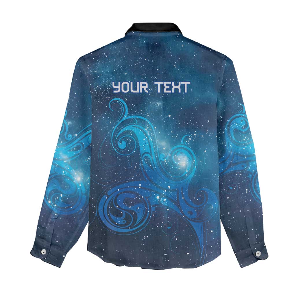 New Zealand Nurses RN Personalised Women Casual Shirt Galaxy Stethoscope Maori Motif LT9 - Polynesian Pride