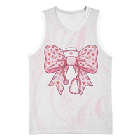 New Zealand Nurses RN Personalised Basketball Jersey Pink Stethoscope Coquette Bow Maori Motif LT9 Unisex Pink - Polynesian Pride
