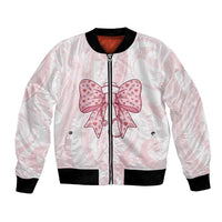 New Zealand Nurses RN Personalised Bomber Jacket Pink Stethoscope Coquette Bow Maori Motif LT9 Unisex Pink - Polynesian Pride