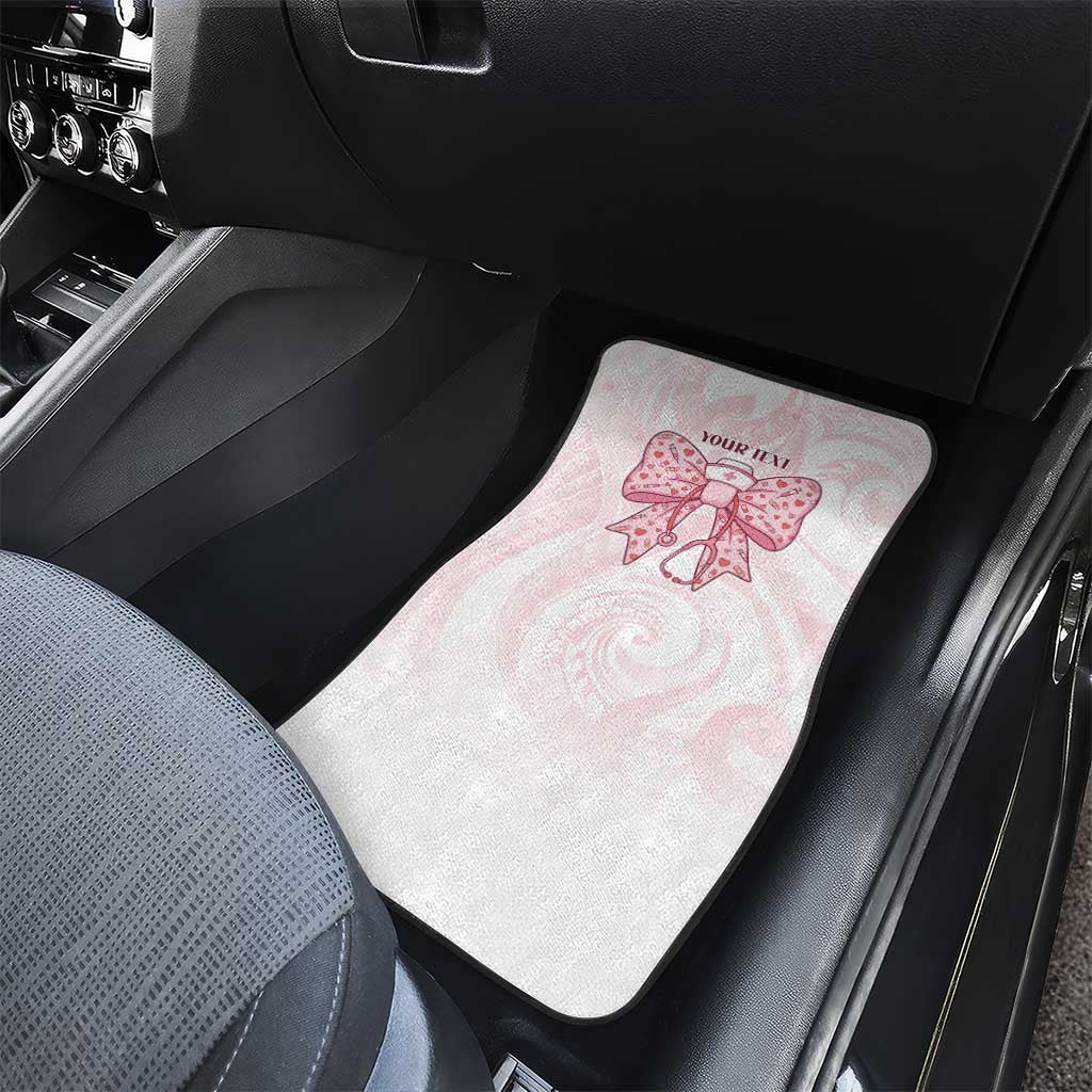 New Zealand Nurses RN Personalised Car Mats Pink Stethoscope Coquette Bow Maori Motif