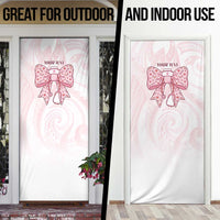 New Zealand Nurses RN Personalised Door Cover Pink Stethoscope Coquette Bow Maori Motif LT9 - Polynesian Pride