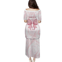 New Zealand Nurses RN Personalised Family Matching Puletasi and Hawaiian Shirt Pink Stethoscope Coquette Bow Maori Motif LT9 - Polynesian Pride