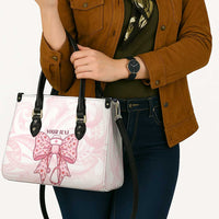 New Zealand Nurses RN Personalised Leather Bag Pink Stethoscope Coquette Bow Maori Motif