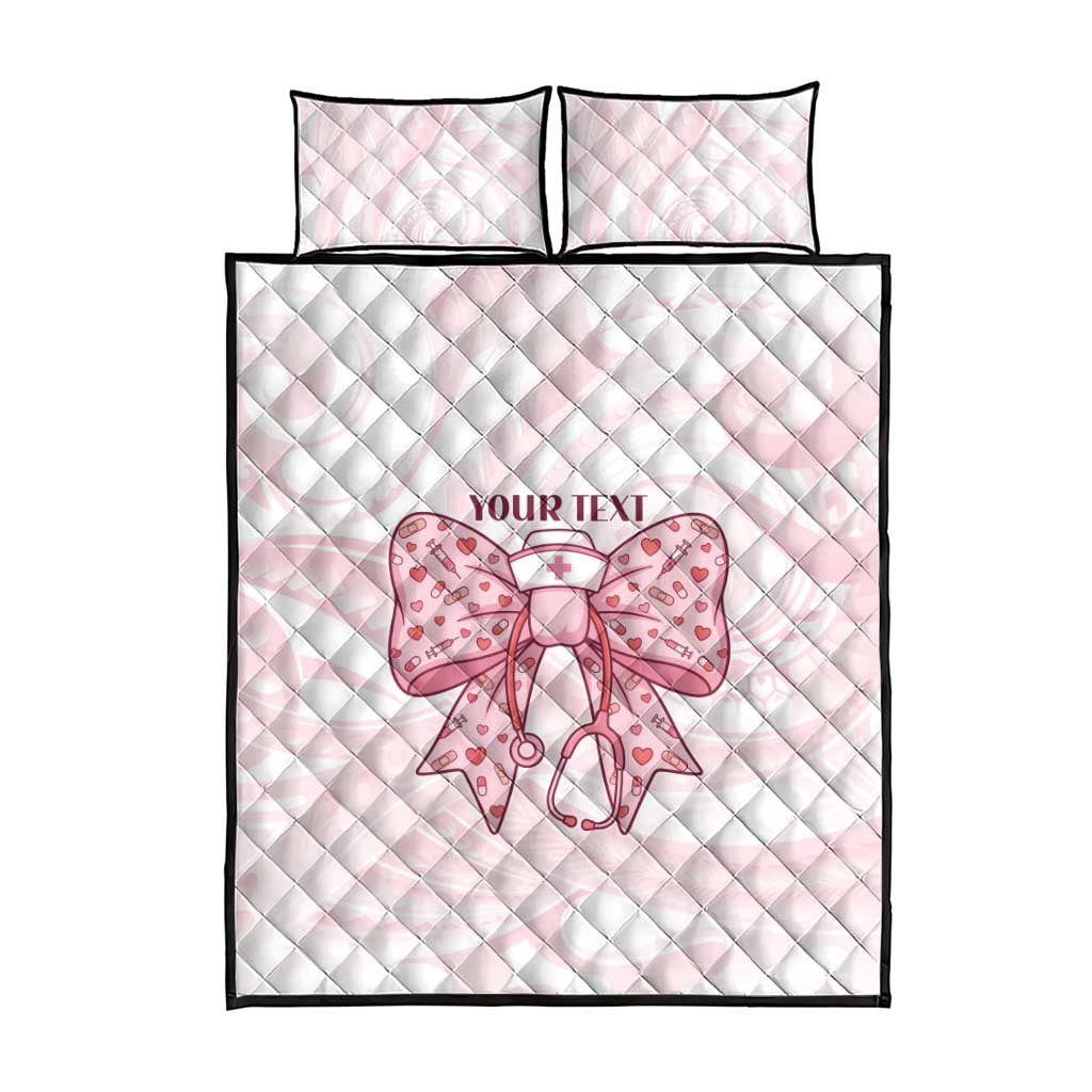New Zealand Nurses RN Personalised Quilt Bed Set Pink Stethoscope Coquette Bow Maori Motif