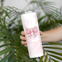 New Zealand Nurses RN Personalised Skinny Tumbler Pink Stethoscope Coquette Bow Maori Motif