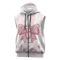 New Zealand Nurses RN Personalised Sleeveless Zip Hoodie Pink Stethoscope Coquette Bow Maori Motif LT9 Pink - Polynesian Pride