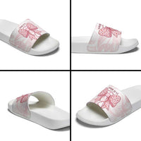 New Zealand Nurses RN Personalised Slide Sandals Pink Stethoscope Coquette Bow Maori Motif