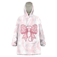 New Zealand Nurses RN Personalised Wearable Blanket Hoodie Pink Stethoscope Coquette Bow Maori Motif LT9 One Size Pink - Polynesian Pride