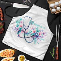 New Zealand Nurses RN Personalised Apron Stethoscope Floral Maori Motif