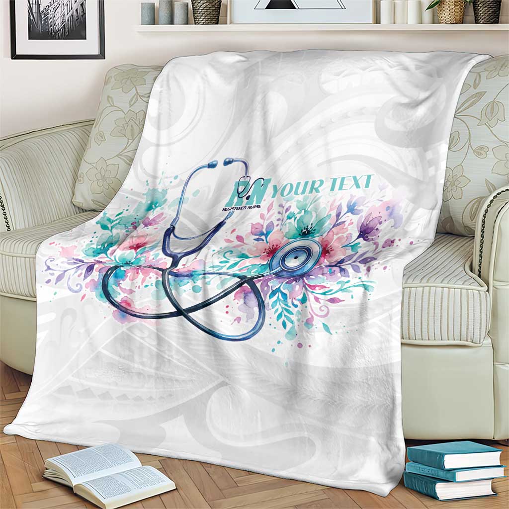 New Zealand Nurses RN Personalised Blanket Stethoscope Floral Maori Motif LT9 - Polynesian Pride