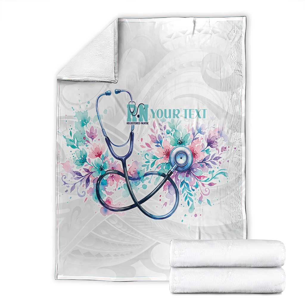 New Zealand Nurses RN Personalised Blanket Stethoscope Floral Maori Motif LT9 - Polynesian Pride
