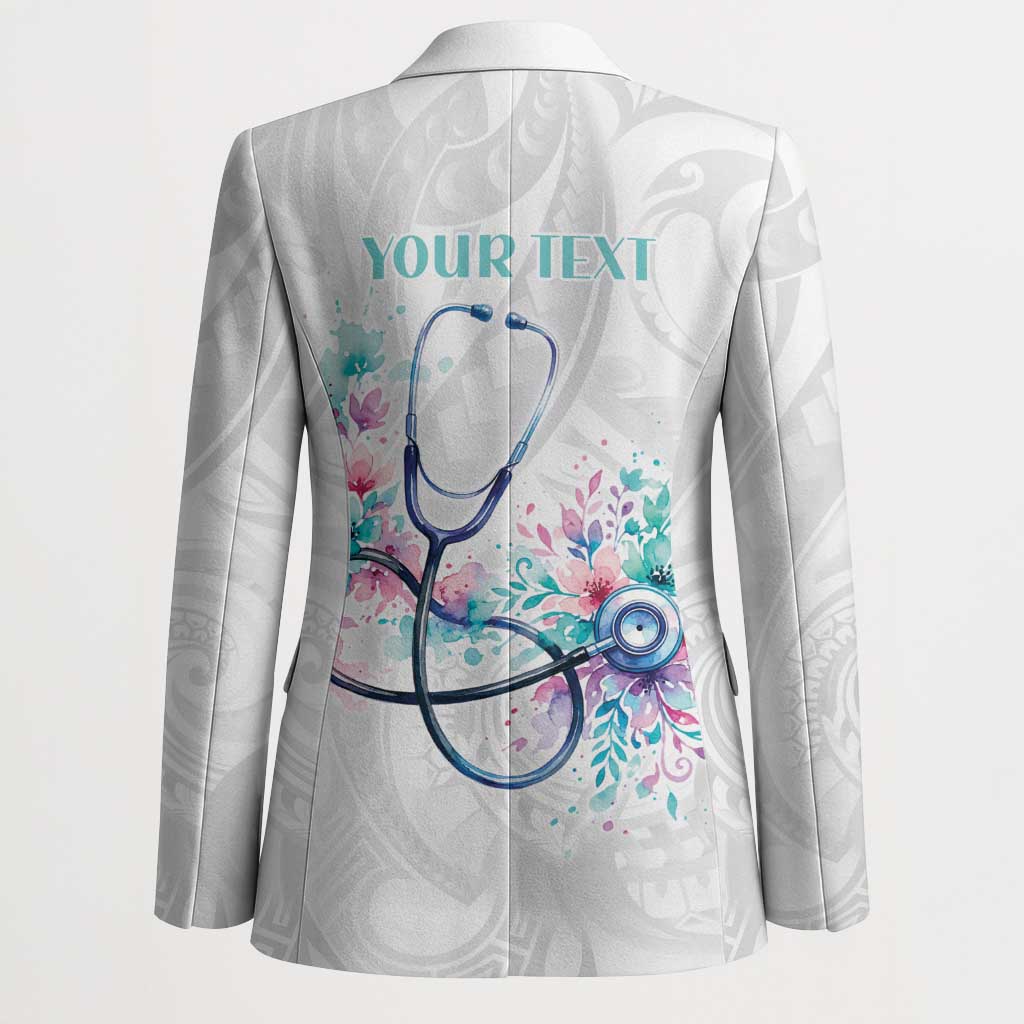 New Zealand Nurses RN Personalised Blazer Stethoscope Floral Maori Motif LT9 - Polynesian Pride