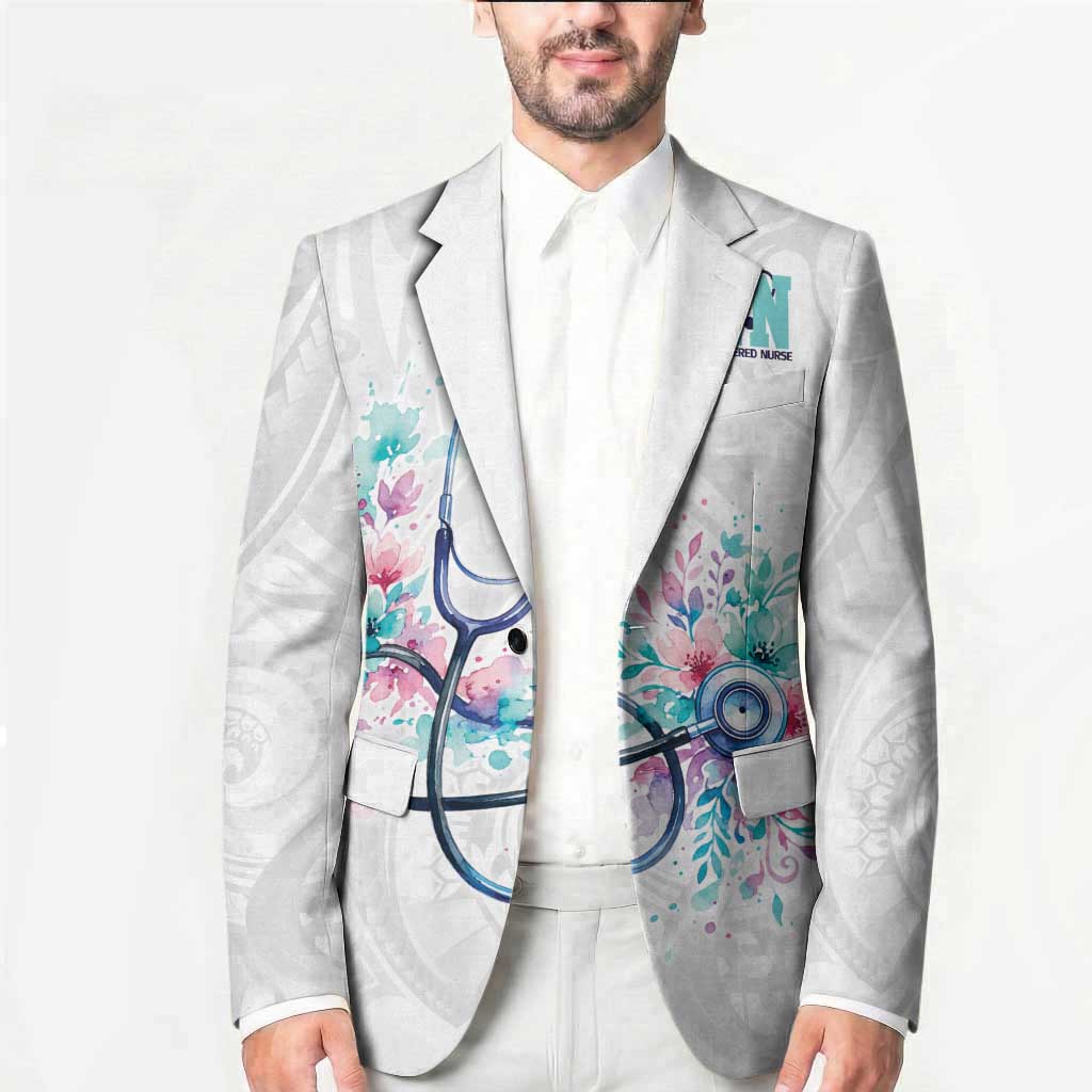 New Zealand Nurses RN Personalised Blazer Stethoscope Floral Maori Motif LT9 - Polynesian Pride
