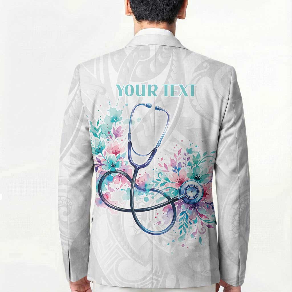 New Zealand Nurses RN Personalised Blazer Stethoscope Floral Maori Motif LT9 - Polynesian Pride