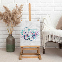 New Zealand Nurses RN Personalised Canvas Wall Art Stethoscope Floral Maori Motif