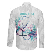 New Zealand Nurses RN Personalised Family Matching Short Sleeve Bodycon Dress and Hawaiian Shirt Stethoscope Floral Maori Motif LT9 - Polynesian Pride
