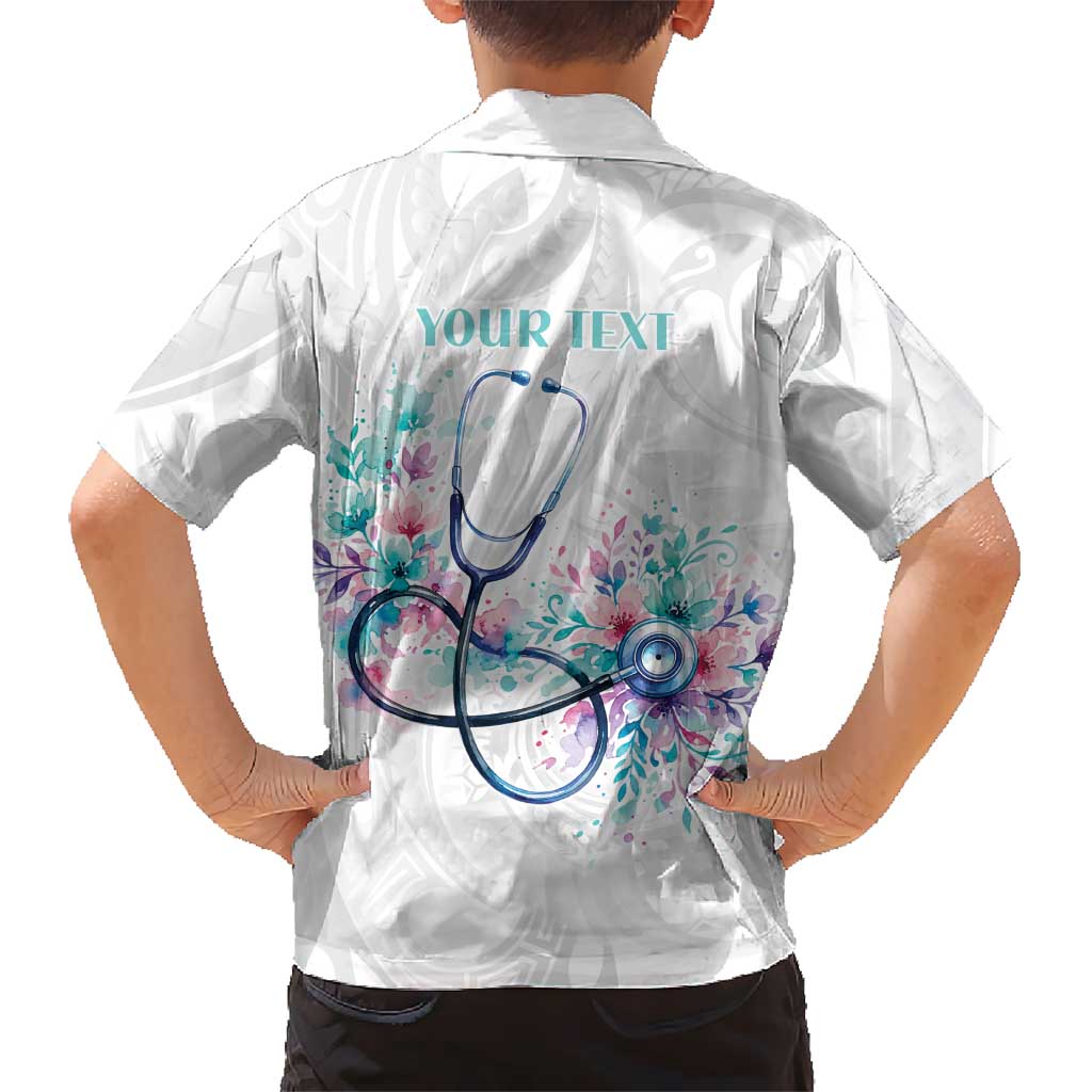 New Zealand Nurses RN Personalised Hawaiian Shirt Stethoscope Floral Maori Motif LT9 - Polynesian Pride