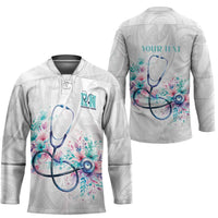 New Zealand Nurses RN Personalised Hockey Jersey Stethoscope Floral Maori Motif LT9 - Polynesian Pride