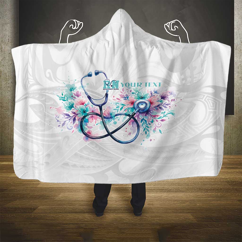 New Zealand Nurses RN Personalised Hooded Blanket Stethoscope Floral Maori Motif LT9 - Polynesian Pride