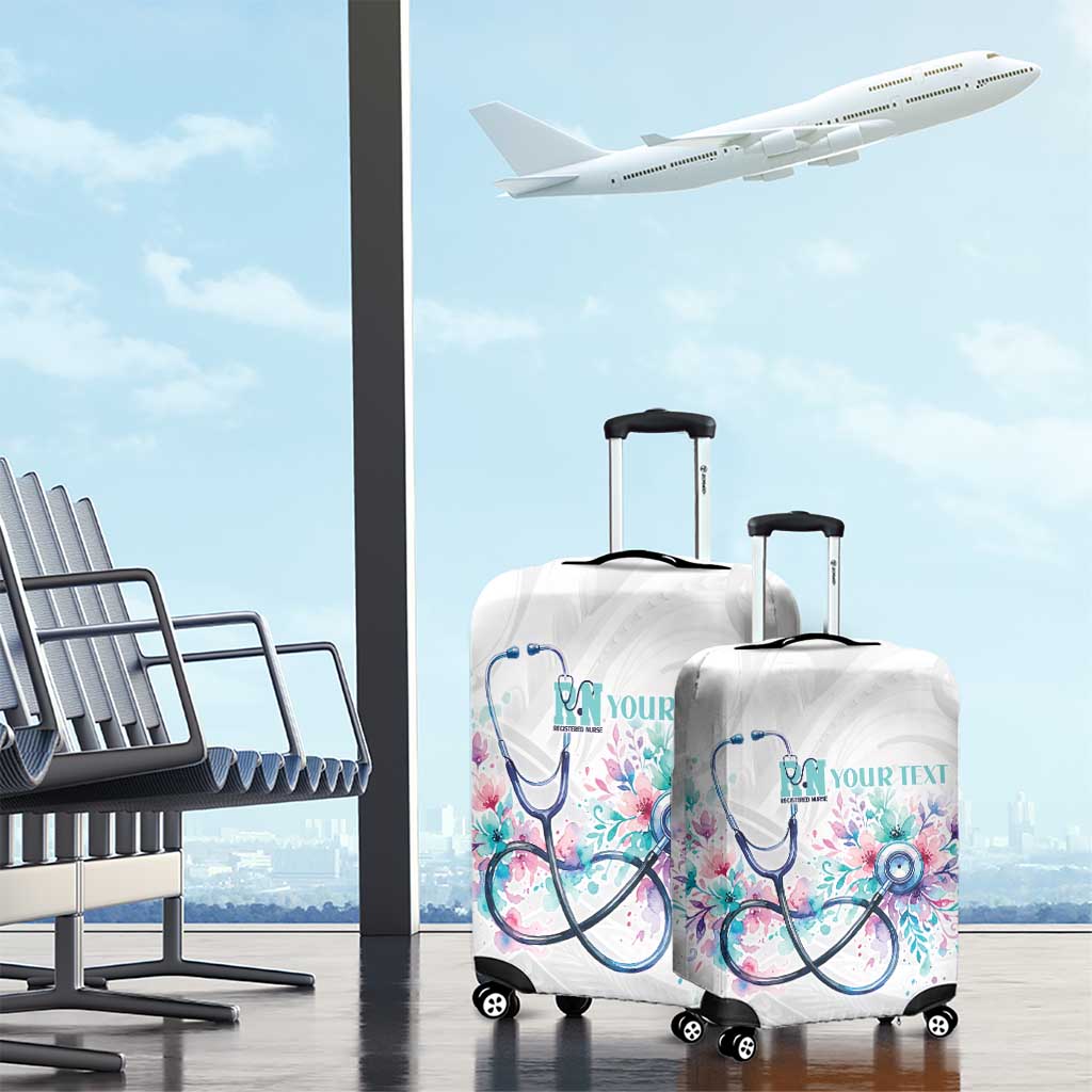 New Zealand Nurses RN Personalised Luggage Cover Stethoscope Floral Maori Motif LT9 - Polynesian Pride