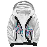 New Zealand Nurses RN Personalised Sherpa Hoodie Stethoscope Floral Maori Motif LT9 Unisex White - Polynesian Pride