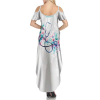 New Zealand Nurses RN Personalised Summer Maxi Dress Stethoscope Floral Maori Motif LT9 - Polynesian Pride