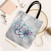 New Zealand Nurses RN Personalised Tote Bag Stethoscope Floral Maori Motif