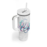 New Zealand Nurses RN Personalised Tumbler With Handle Stethoscope Floral Maori Motif LT9 - Polynesian Pride