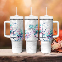 New Zealand Nurses RN Personalised Tumbler With Handle Stethoscope Floral Maori Motif LT9 - Polynesian Pride