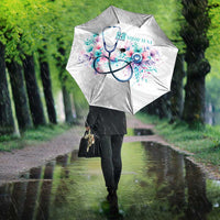 New Zealand Nurses RN Personalised Umbrella Stethoscope Floral Maori Motif