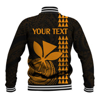 Custom Hawaii Baseball Jacket King Kamehameha - Gold LT9 - Polynesian Pride