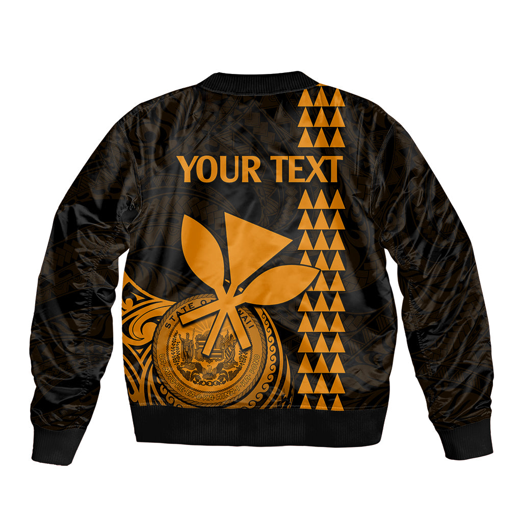Custom Hawaii Bomber Jacket King Kamehameha - Gold LT9 - Polynesian Pride