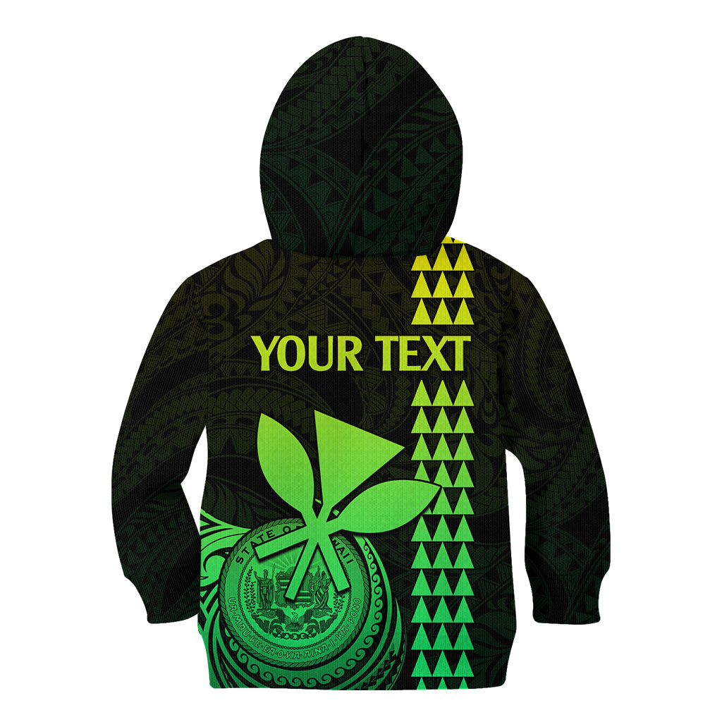 Custom Hawaii Kid Hoodie King Kamehameha - Lime LT9 - Polynesian Pride