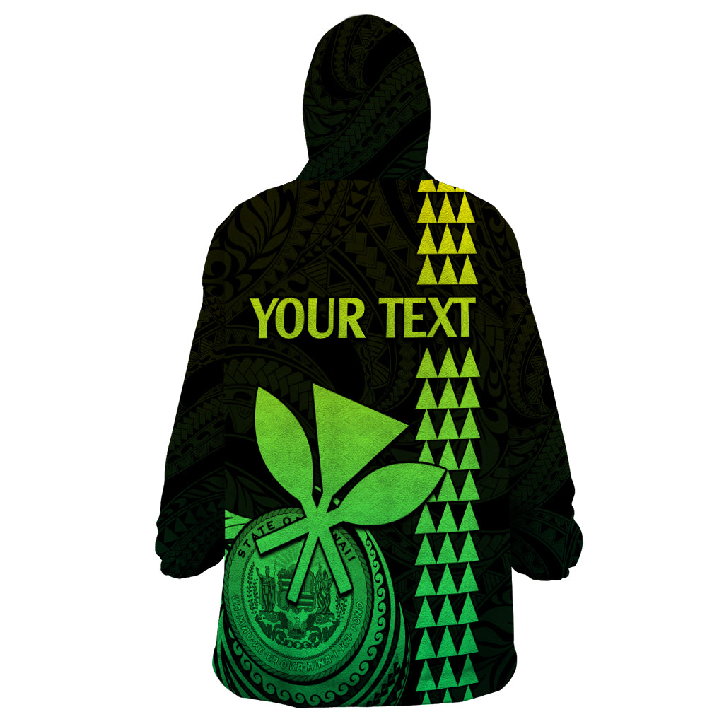 Custom Hawaii Wearable Blanket Hoodie King Kamehameha - Lime LT9 - Polynesian Pride