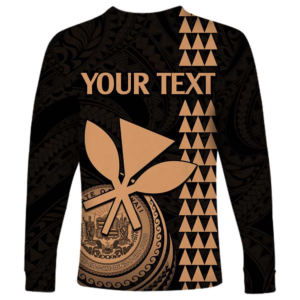 Custom Hawaii Long Sleeve Shirt King Kamehameha - Nude LT9 - Polynesian Pride