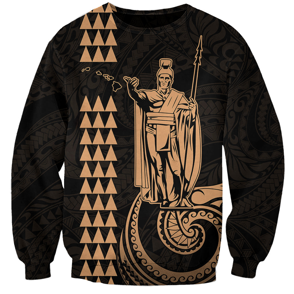 Custom Hawaii Sweatshirt King Kamehameha - Nude LT9 Unisex Nude - Polynesian Pride