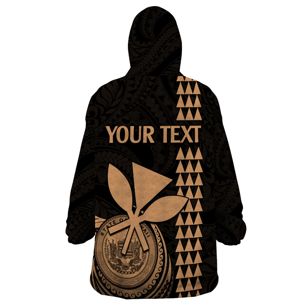 Custom Hawaii Wearable Blanket Hoodie King Kamehameha - Nude LT9 - Polynesian Pride