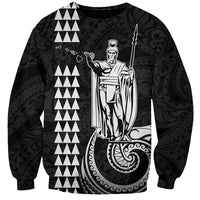Custom Hawaii Sweatshirt King Kamehameha - White LT9 Unisex White - Polynesian Pride