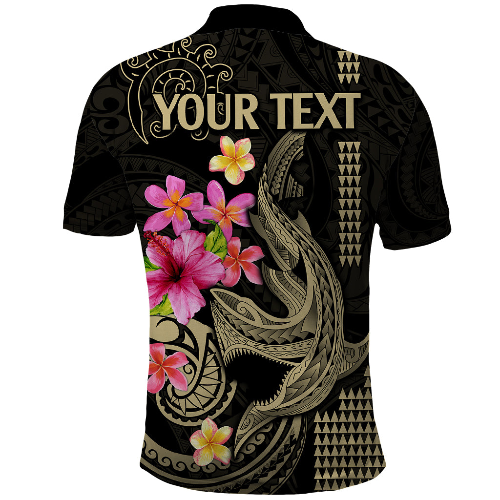 Custom Polynesian Polo Shirt Hawaiian Warriors with Tribal Shark Tattoos Nude LT9 - Polynesian Pride