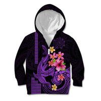 Custom Polynesian Kid Hoodie Hawaiian Warriors with Tribal Shark Tattoos - Purple LT9 - Polynesian Pride