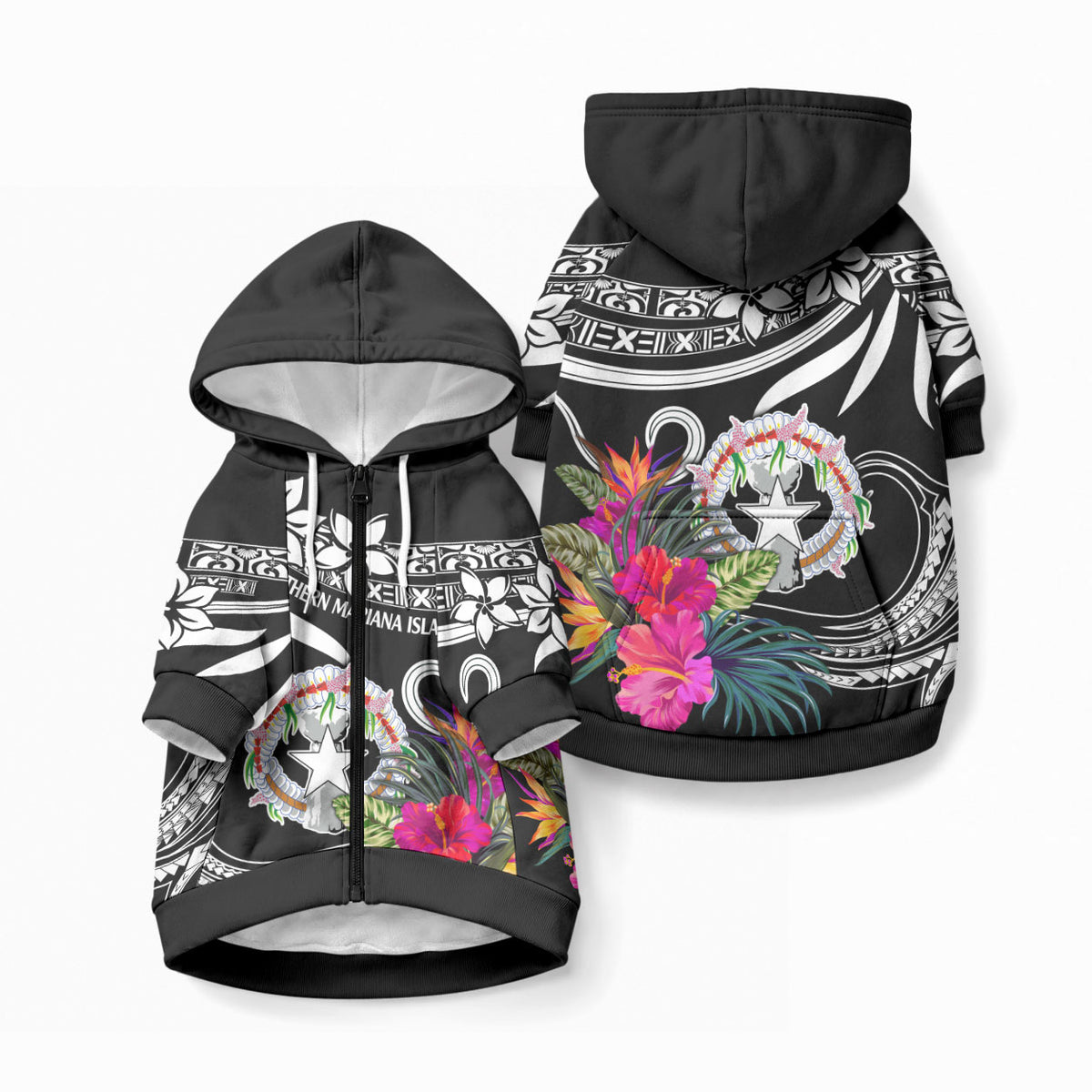 Northern Mariana Islands Pet Hoodie Happy Independence Day LT9 Zip-up White - Polynesian Pride