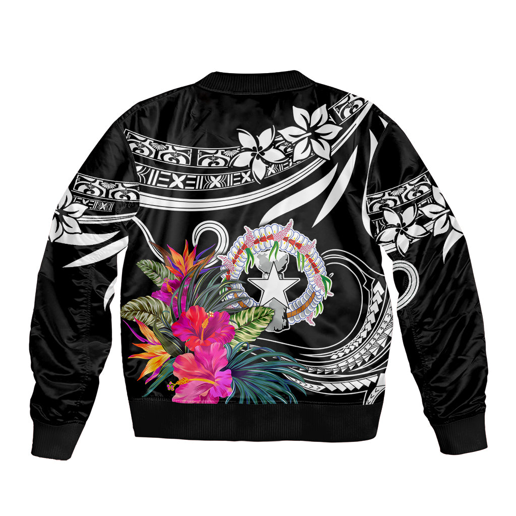 Northern Mariana Islands Sleeve Zip Bomber Jacket Happy Independence Day LT9 - Polynesian Pride