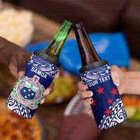 Personalised Samoa Coat Of Arms 4 in 1 Can Cooler Tumbler With Polynesian Pattern Version