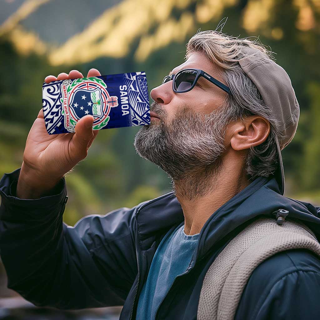 Personalised Samoa Coat Of Arms 4 in 1 Can Cooler Tumbler With Polynesian Pattern Version