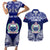 Personalised Samoa Coat Of Arms Couples Matching Short Sleeve Bodycon Dress and Hawaiian Shirt With Polynesian Pattern Version