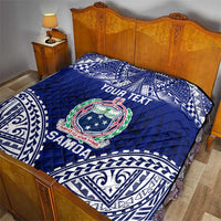 Personalised Samoa Coat Of Arms Quilt With Polynesian Pattern Version