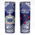 Personalised Samoa Coat Of Arms Skinny Tumbler With Polynesian Pattern Version