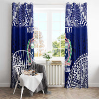 Personalised Samoa Coat Of Arms Window Curtain With Polynesian Pattern Version