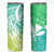 Polynesian Tribal Plumeria Skinny Tumbler with Hawaii Kanaka Maoli Green Gradient Version